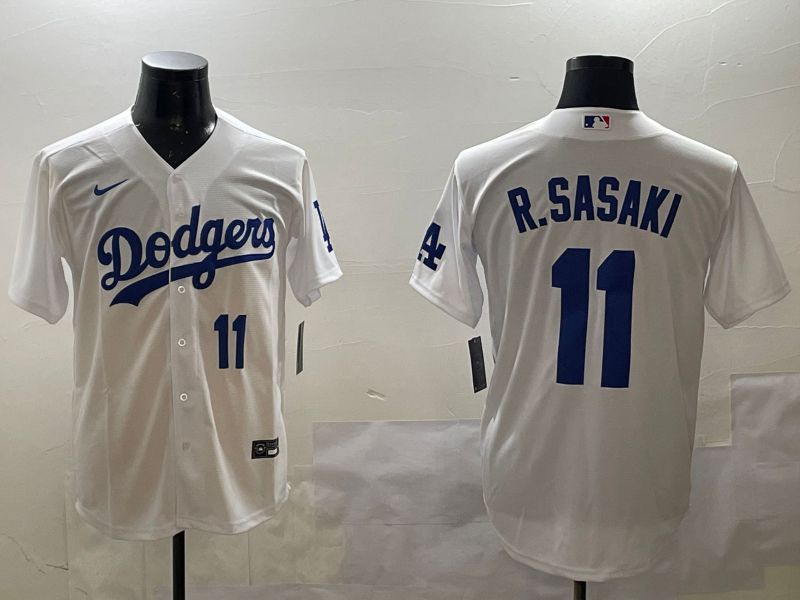 Men Los Angeles Dodgers #11 R.Sasaki White Game 2025 Nike MLB Jersey style 2->los angeles dodgers->MLB Jersey